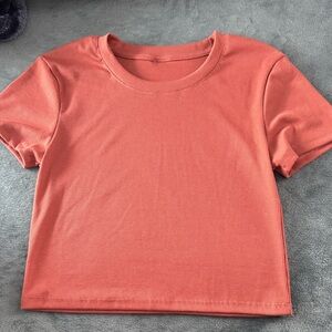 Coral Ribbed Women's Top